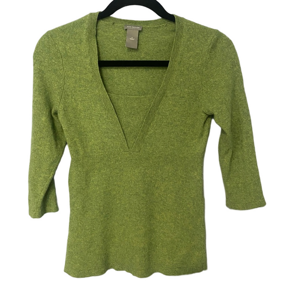 Ann Taylor Sweaters - Green V-Neck Sweater Sz Small (Fits XS) -Ann Taylor
